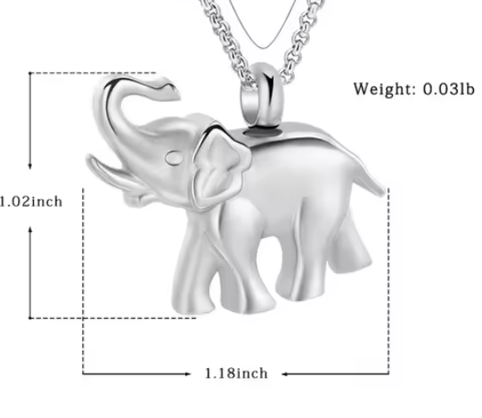 Elephant Keepsake Cremation Necklace