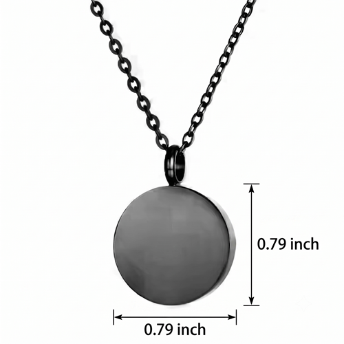 Full Circle Carbon Cremation Pendant — Engravable Round Urn Necklace