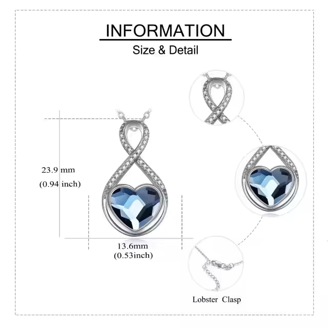 Infinite Memories Crystal Necklace - Sterling Silver