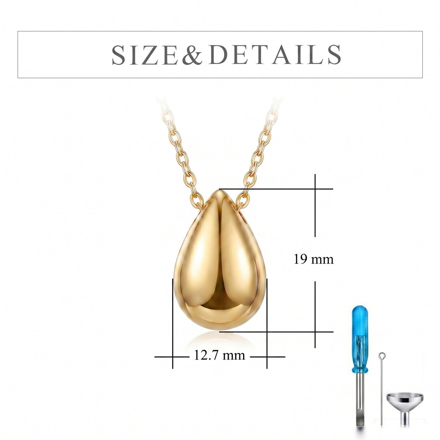 Eternal Teardrop Cremation Necklace - Sterling Silver