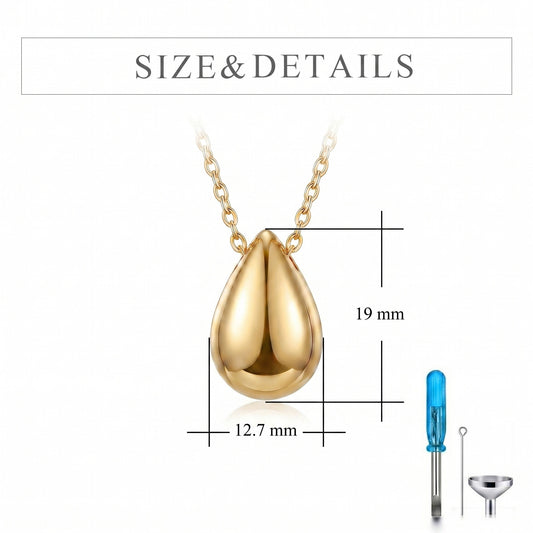 Eternal Teardrop Cremation Necklace - Sterling Silver