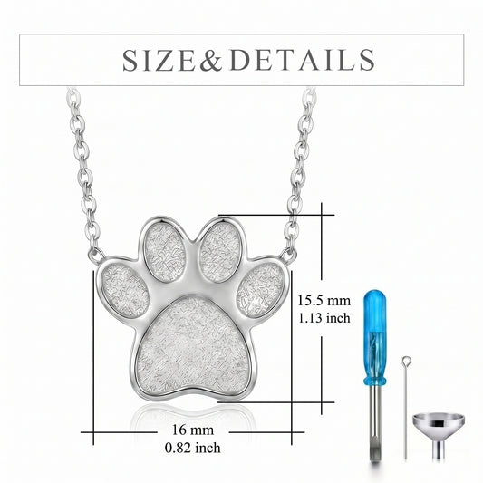 Eternal Paw Cremation Necklace - Sterling Silver