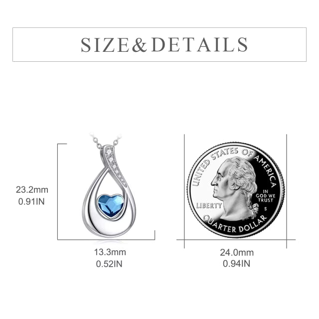 Eternal Heart Teardrop Pendant - Sterling Silver