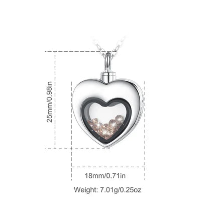 Crystal Heart Remembrance - Sterling Silver