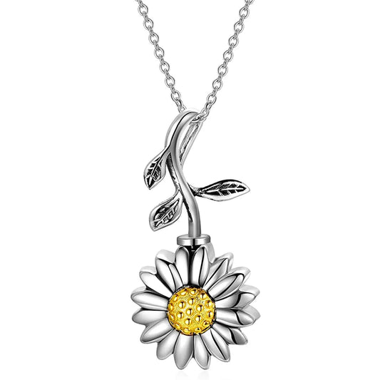 Sunflower Memorial Necklace - Sterling Silver