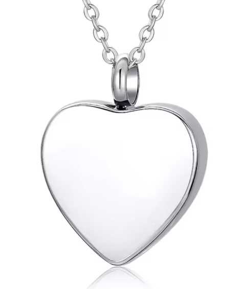 Personalized heart cremation jewelry necklace for ashes in stainless steel