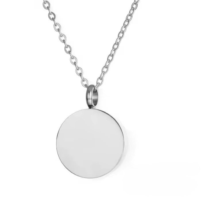 Dimension diagram of the Full Circle cremation pendant, 0.79 inches wide and tall