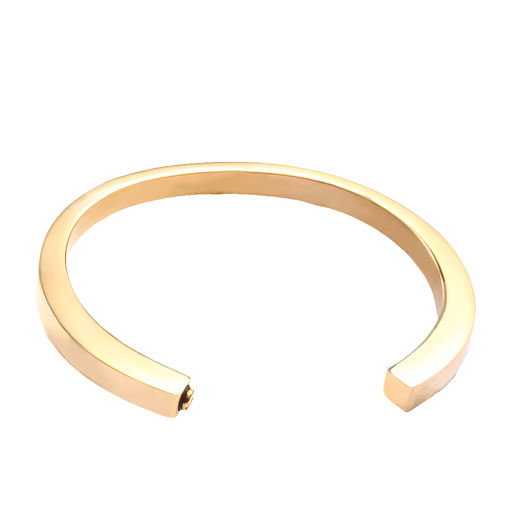 Golden open cuff cremation ash memorial bangle bracelet