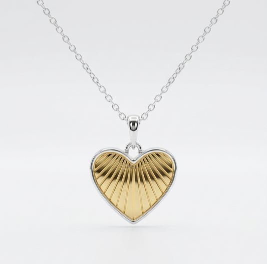 Cremation necklace for ashes — gold and silver heart pendant memorial jewelry sympathy gift for women