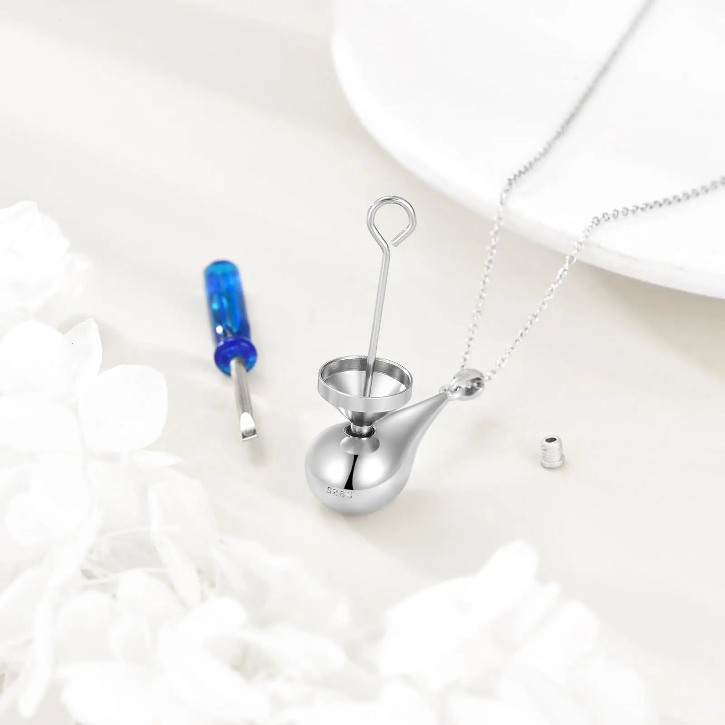 Divine Memory Drop  Necklace - Sterling Silver