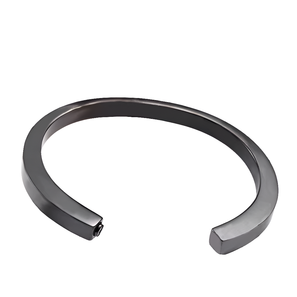 Black open cuff cremation ash memorial   bracelet