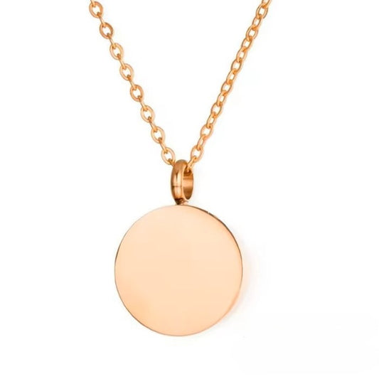 Dimension diagram of the Full Circle Rose Gold cremation pendant, 0.79 inches wide and tall