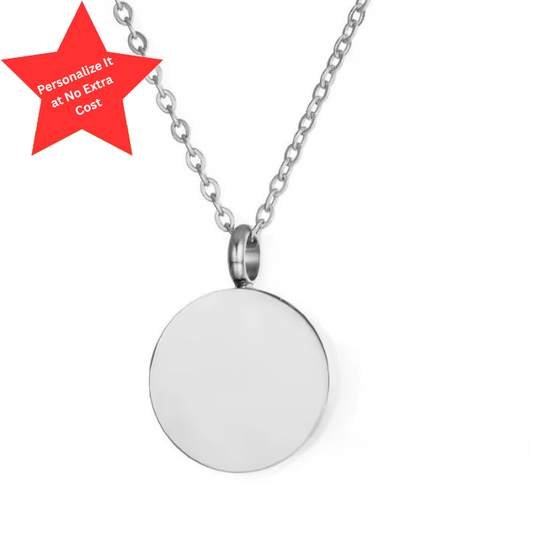 Dimension diagram of the Full Circle cremation pendant, 0.79 inches wide and tall