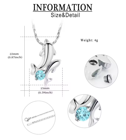 Aqua Soul Dolphin Ash Pendant