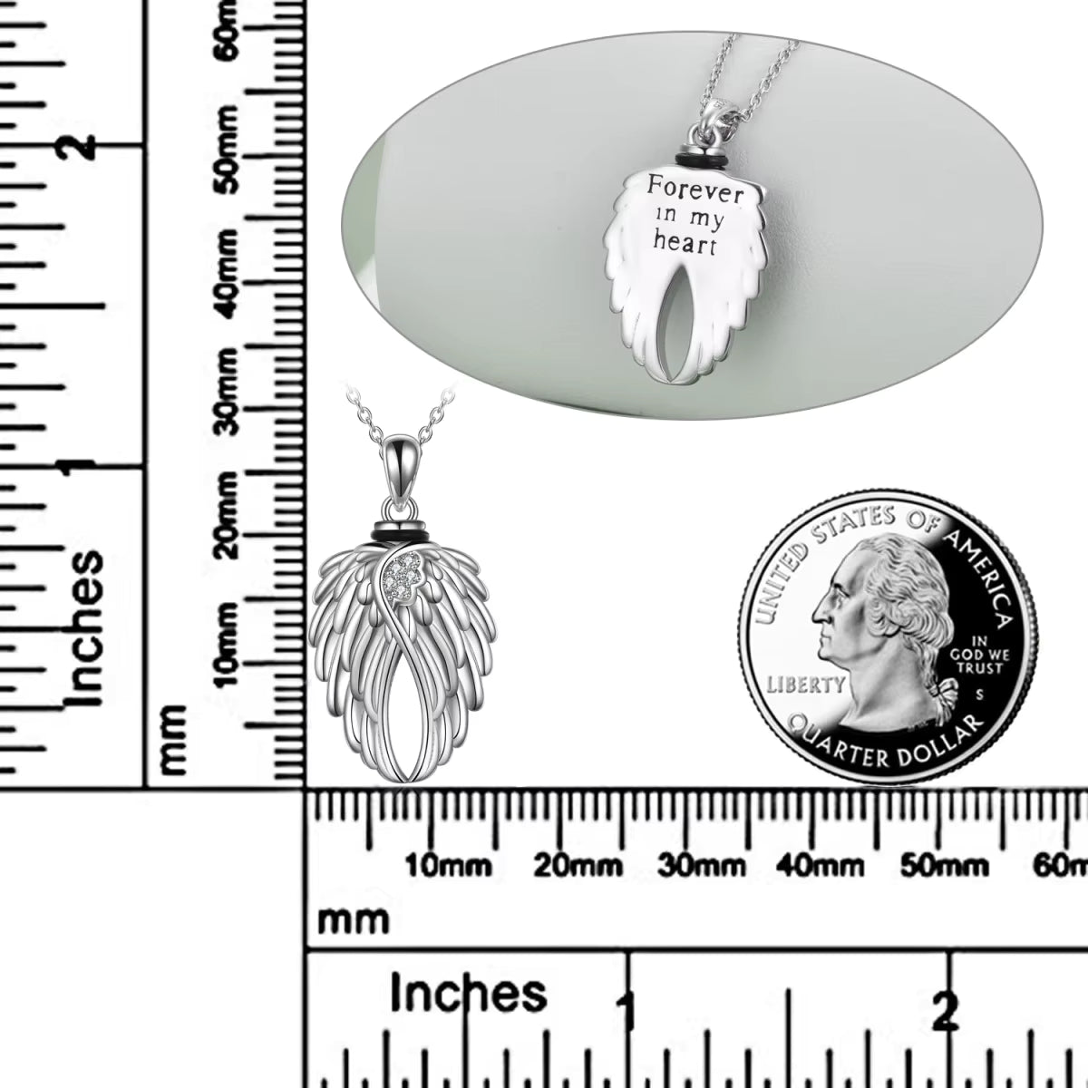 Guardian Angel Ash Necklace - Sterling Silver