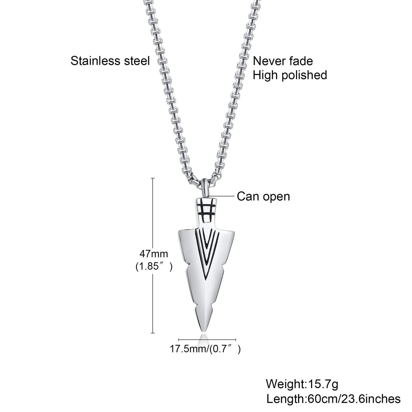 Guardian Arrow Cremation Necklace