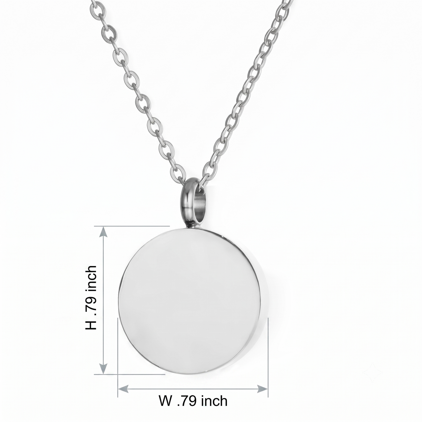 Full Circle Silver Cremation Pendant — Engravable Round Urn Necklace